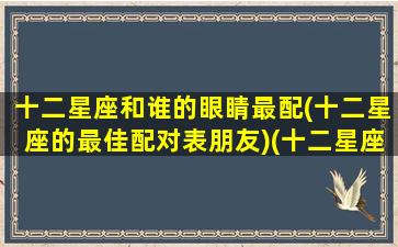 十二星座和谁的眼睛最配(十二星座的最佳配对表朋友)(十二星座哪个星座眼睛最好看)
