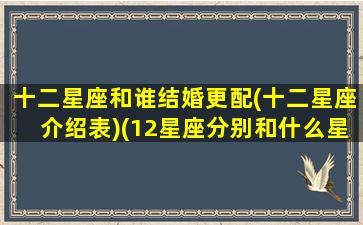 十二星座和谁结婚更配(十二星座介绍表)(12星座分别和什么星座结婚)