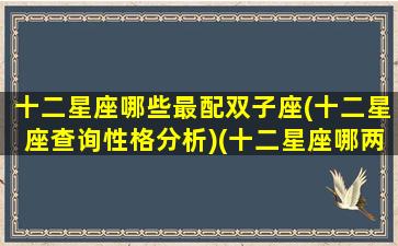 十二星座哪些最配双子座(十二星座查询性格分析)(十二星座哪两个星座最配)