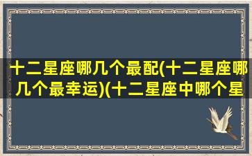 十二星座哪几个最配(十二星座哪几个最幸运)(十二星座中哪个星座最配)