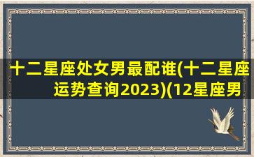 十二星座处女男最配谁(十二星座运势查询2023)(12星座男)