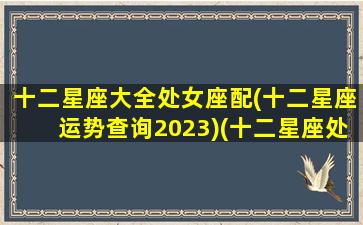 十二星座大全处女座配(十二星座运势查询2023)(十二星座处女公主图片)