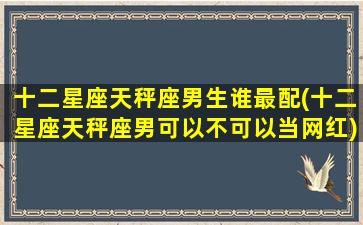 十二星座天秤座男生谁最配(十二星座天秤座男可以不可以当网红)(天秤座男生和谁最配)