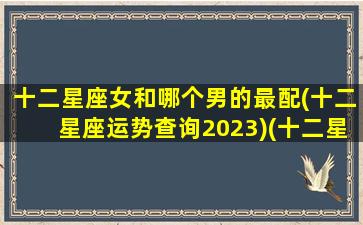 十二星座女和哪个男的最配(十二星座运势查询2023)(十二星座女合适的星座男)