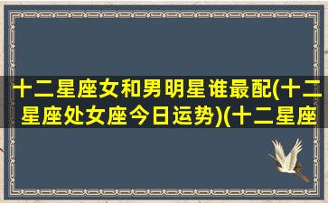 十二星座女和男明星谁最配(十二星座处女座今日运势)(十二星座女和哪个星座男最配)