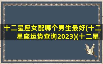 十二星座女配哪个男生最好(十二星座运势查询2023)(十二星座女的男配角)