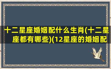 十二星座婚姻配什么生肖(十二星座都有哪些)(12星座的婚姻配对)