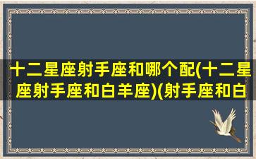 十二星座射手座和哪个配(十二星座射手座和白羊座)(射手座和白羊座星座最配)