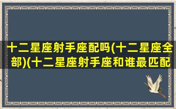 十二星座射手座配吗(十二星座全部)(十二星座射手座和谁最匹配)