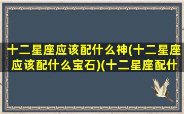 十二星座应该配什么神(十二星座应该配什么宝石)(十二星座配什么样的男生)