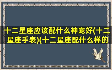 十二星座应该配什么神宠好(十二星座手表)(十二星座配什么样的男生)