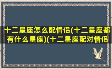 十二星座怎么配情侣(十二星座都有什么星座)(十二星座配对情侣表)