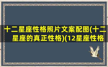 十二星座性格照片文案配图(十二星座的真正性格)(12星座性格图片说明)