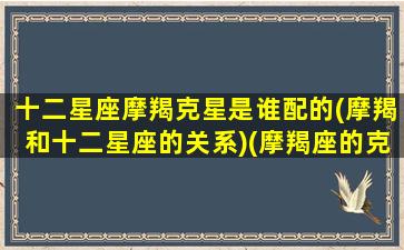 十二星座摩羯克星是谁配的(摩羯和十二星座的关系)(摩羯座的克星是哪个星座)