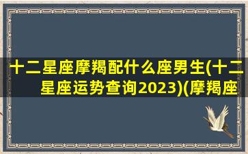 十二星座摩羯配什么座男生(十二星座运势查询2023)(摩羯座般配什么星座)