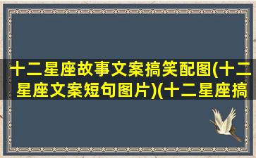 十二星座故事文案搞笑配图(十二星座文案短句图片)(十二星座搞笑语录)