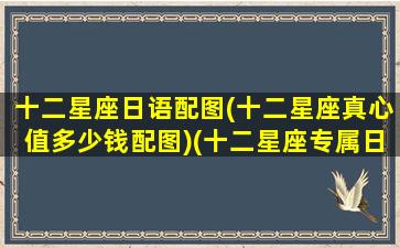 十二星座日语配图(十二星座真心值多少钱配图)(十二星座专属日语歌曲)