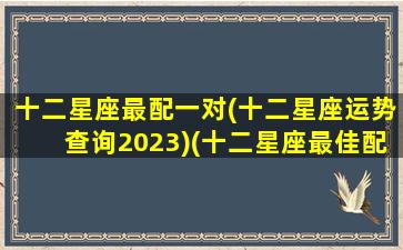 十二星座最配一对(十二星座运势查询2023)(十二星座最佳配对的)