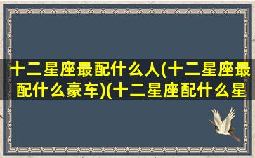 十二星座最配什么人(十二星座最配什么豪车)(十二星座配什么星座最好)