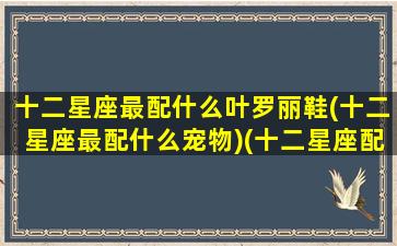 十二星座最配什么叶罗丽鞋(十二星座最配什么宠物)(十二星座配对的叶罗丽)