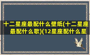 十二星座最配什么壁纸(十二星座最配什么歌)(12星座配什么星座最好)