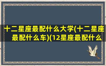 十二星座最配什么大学(十二星座最配什么车)(12星座最配什么车)