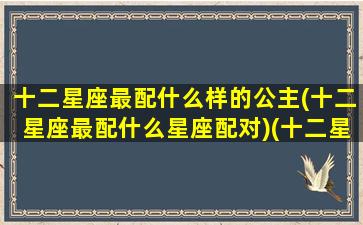 十二星座最配什么样的公主(十二星座最配什么星座配对)(十二星座相对应的公主)