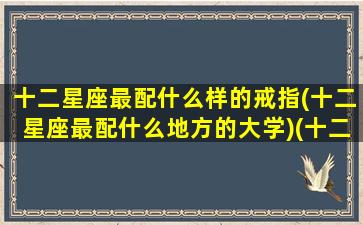 十二星座最配什么样的戒指(十二星座最配什么地方的大学)(十二星座最适合的戒指)