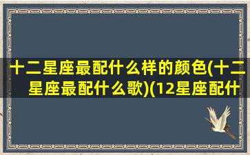 十二星座最配什么样的颜色(十二星座最配什么歌)(12星座配什么星座最好)