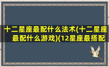 十二星座最配什么法术(十二星座最配什么游戏)(12星座最搭配什么星座)