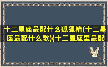十二星座最配什么狐狸精(十二星座最配什么歌)(十二星座里最配的一对)