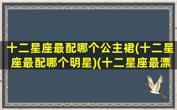 十二星座最配哪个公主裙(十二星座最配哪个明星)(十二星座最漂亮的公主裙)