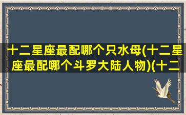 十二星座最配哪个只水母(十二星座最配哪个斗罗大陆人物)(十二星座谁跟谁最配当夫妻)