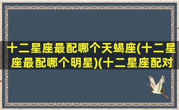 十二星座最配哪个天蝎座(十二星座最配哪个明星)(十二星座配对天蝎女)