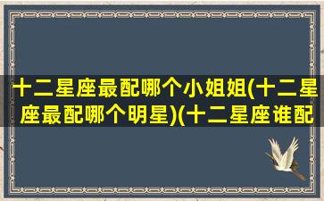 十二星座最配哪个小姐姐(十二星座最配哪个明星)(十二星座谁配谁最合适)