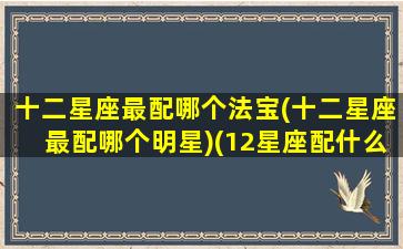 十二星座最配哪个法宝(十二星座最配哪个明星)(12星座配什么星座最好)