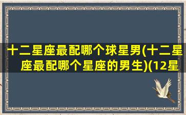 十二星座最配哪个球星男(十二星座最配哪个星座的男生)(12星座最配什么星座的男生)