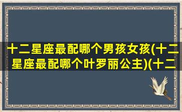 十二星座最配哪个男孩女孩(十二星座最配哪个叶罗丽公主)(十二星座配哪个男明星)