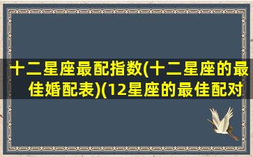 十二星座最配指数(十二星座的最佳婚配表)(12星座的最佳配对星座)