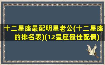 十二星座最配明星老公(十二星座的排名表)(12星座最佳配偶)