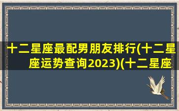 十二星座最配男朋友排行(十二星座运势查询2023)(十二星座最佳对象)