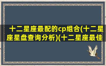 十二星座最配的cp组合(十二星座星盘查询分析)(十二星座最佳配对组合表)