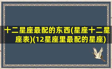 十二星座最配的东西(星座十二星座表)(12星座里最配的星座)