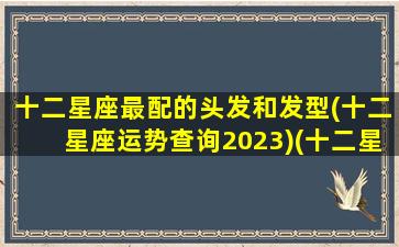 十二星座最配的头发和发型(十二星座运势查询2023)(十二星座合适的头发)