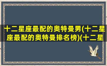 十二星座最配的奥特曼男(十二星座最配的奥特曼排名榜)(十二星座配对奥特曼)