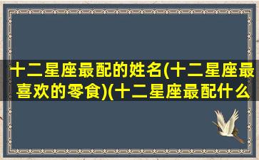 十二星座最配的姓名(十二星座最喜欢的零食)(十二星座最配什么星座配对)
