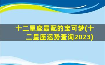 十二星座最配的宝可梦(十二星座运势查询2023)