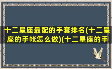 十二星座最配的手套排名(十二星座的手帐怎么做)(十二星座的手套鞋子水晶鞋都长什么样)