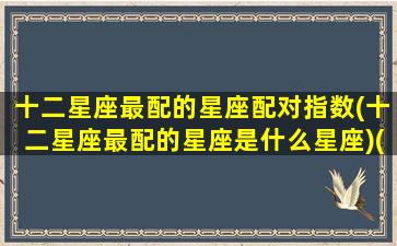 十二星座最配的星座配对指数(十二星座最配的星座是什么星座)(12星座最配什么星座配对)