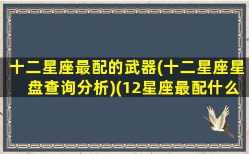 十二星座最配的武器(十二星座星盘查询分析)(12星座最配什么枪)